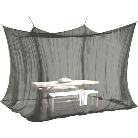 Moustiquaire pour l'intérieur et l'extérieur, 300 x 300 x 250 cm, 220 mailles, taille XXL, pour tente, caravane, noir (1/3)