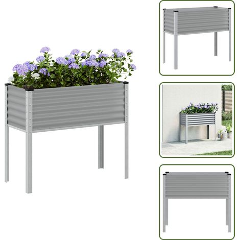 vidaXL Jardinière gris 100x41x90 cm acier (1/5)