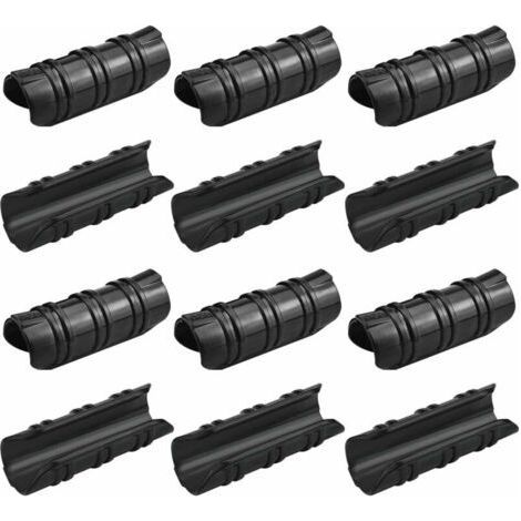 12 Pcs Greenhouse Clips 25mm Garden Greenhouse Clips High Temperature Resistance Greenhouse Cover Fixing Durable Easy to Use for Fixing Greenhouse Banner Pipe Garden Films - Black (1/4)