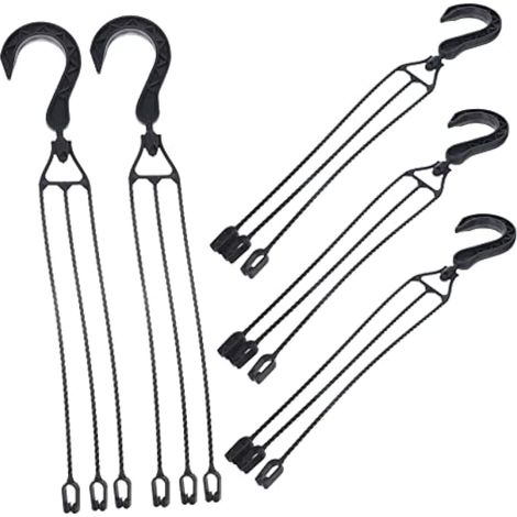 Lot de 5 Crochets Muraux en Plastique Noir pour Pots de Fleurs Suspendus, 40 cm, Rotation 360°, Idéal Jardin, Balcon et Terrasse (1/5)