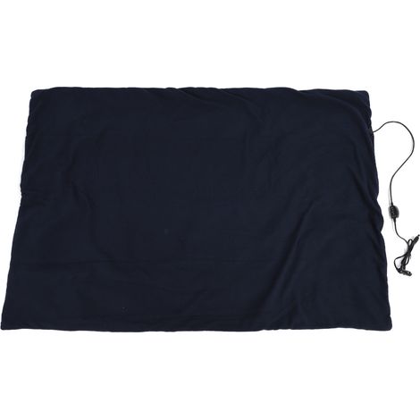 Couverture chauffante plaid électrique 12V coton doux bleu marine pour chauffage maison bureau (1/5)