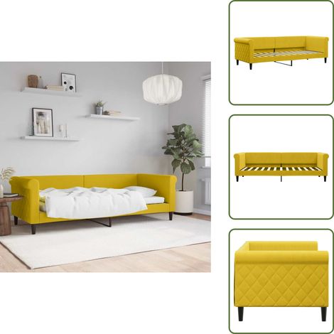 Sofá cama amarillo - vidaXL Sofá cama sin colchón terciopelo amarillo 80x200 cm - Sofá cama terciopelo