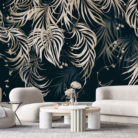 Papier peint panoramique - Feuilles tropicales - 130 cm x 58 cm (1/4)
