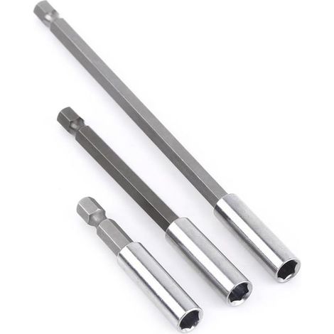 Set mit 3 Sechskantbohrern, magnetischer Schraubendreherhalter, 1/4 Zoll, Verlängerung 60 mm/100 mm/150 mm (1/5)