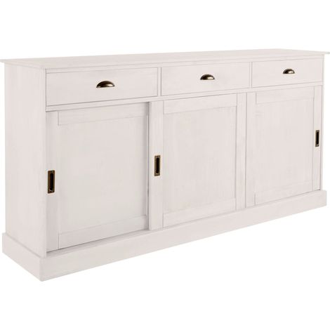 HarryBuffet avec 3 portes et 3 tiroirs en pin laqué blanc (1/5)