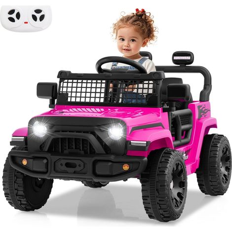 Auto elettrica per bambini da 12 V con telecomando, musica, luci LED, rosa (1/5)