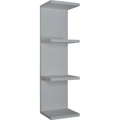Mensola da Muro, Libreria Sospesa, Libreria da Parete, Scaffale da Parete, Grigio Sasso, 25,5x93 p23,7 cm - Libreria Pettine (1/5)