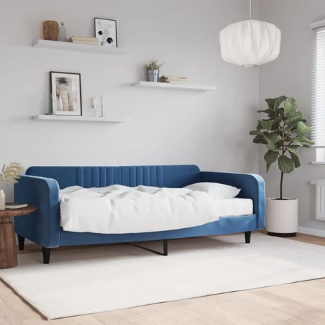 Tagesbett mit Matratze Blau 100x200 cm Samt vidaXL