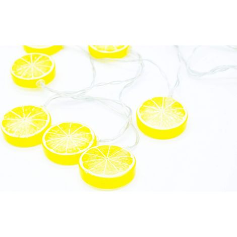 - Guirlande lumineuse LED - Citron - Jaune - Environ 100 cm, 10 pièces. (1/5)