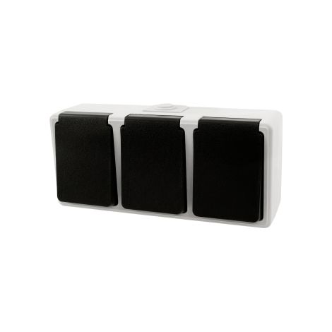 Prise pour pièces humides MCPOWER Taff, triple, gris-noir (1/4)