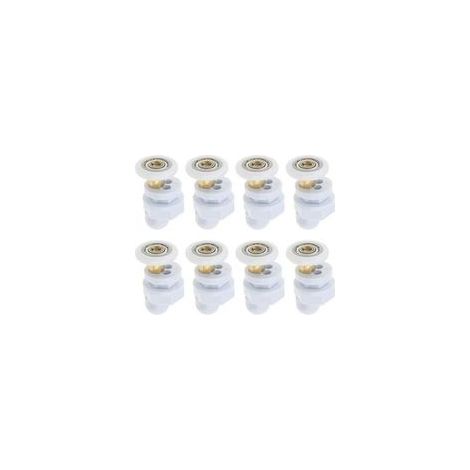 Juego de 8 rodillos ultrasilenciosos de 23 mm para puertas correderas de cristal de ducha, ideales para duchas y saunas.