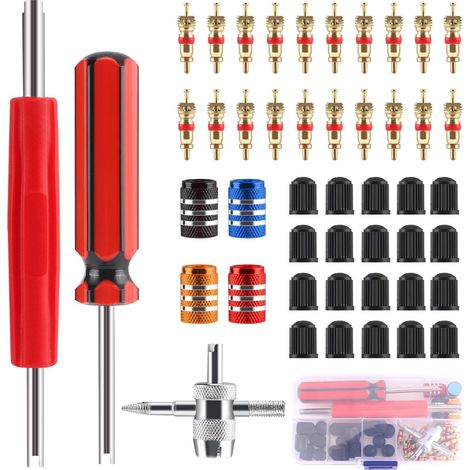 Kit de Réparation de Valve de Pneu, Outil Démonte-Obus pour Voiture Accessoire de Maintenance Automobile, Moto, Camion, Remorque et Camping-Car, Idéal pour le Garage et l’Atelier (1/5)