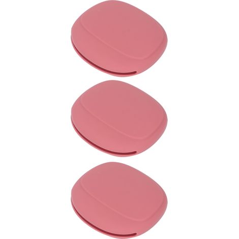 Set mit 3 Schutzhüllen für Kopfhörer, kleine, tragbare, pinkfarbene Silikon-Aufbewahrungstaschen für zu Hause (1/5)