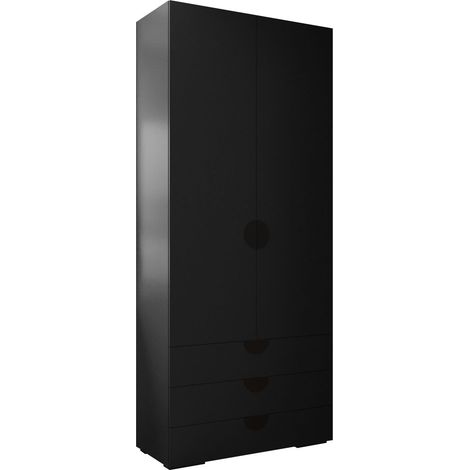 Armario Hartford 565, Negro, 237x100x47cm, Puertas de armario: Con bisagras, Número de estantes: 0