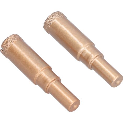 Lot de 2 forets diamantés de 16 mm avec large orifice d'évacuation des copeaux, scie cloche brasée à torsion élevée pour verre, porcelaine, carrelage, pierre et marbre. (1/5)