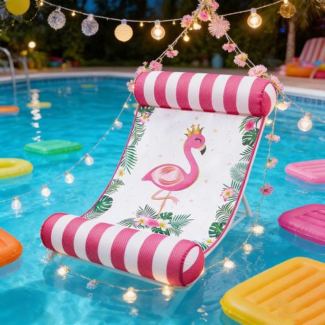 Bouées gonflables pour adultes, hamac aquatique gonflable en tissu filet, chaise longue flottante 4 en 1 pour les réunions estivales à la plage (1/5)
