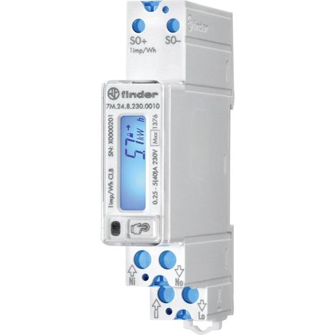 Finder 7M.24.8.230.0010 Contatore corrente alternata digitale 40 A Approvazione MID: Sì 1 pz.