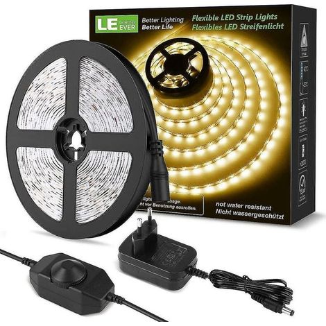 12v,10m Dimmable Led Strip,warm White 3000k 600 Leds,with Dimmer (1/5)