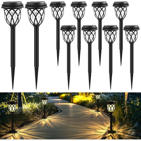 (10 Lampen) Solar-Gartenleuchten für den Außenbereich, wasserdichte Solar-Gartenleuchten, LED-Solarleuchten für Gartendekoration, Wege und Rasenflächen (1/5)