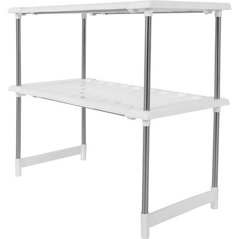 Égouttoir extensible en acier inoxydable pour évier, étagère de rangement de cuisine, étagère de rangement à plusieurs niveaux, support à casseroles (1/5)