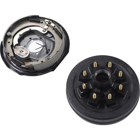 Kit de freins pour essieu de remorque 17 pièces avec tambour de moyeu 8 sur 6,5 pouces pour fusée de remorque de bateau cargo de 7000 lb (1/5)