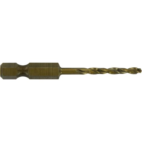 Foret métaux HSS Cobalt 5% taillé meulé affûtage TSP Premium queue hexagonale 6.35 Ø 3 mm long. totale 61 mm - TIVOLY