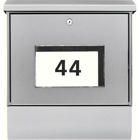 Burg Wächter 4400Ni Malaga Boîte aux lettres Tôle d'acier nickel avec serrure à clé X993411 (1/4)