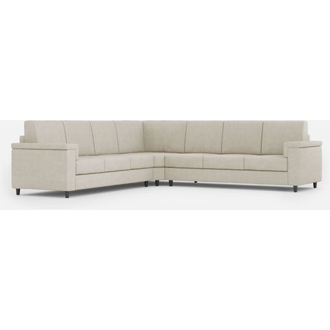 Divano Angolare 7 Posti 286x286x85 cm Marrak in Tessuto Latte (1/5)
