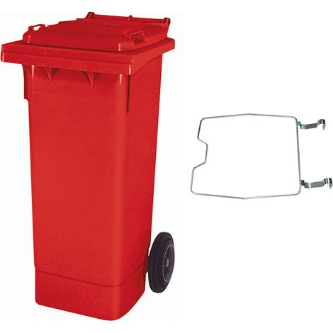 BRB Mülltonne MGB 80 Liter, mit Klemmring für Müllsäcke (rot)