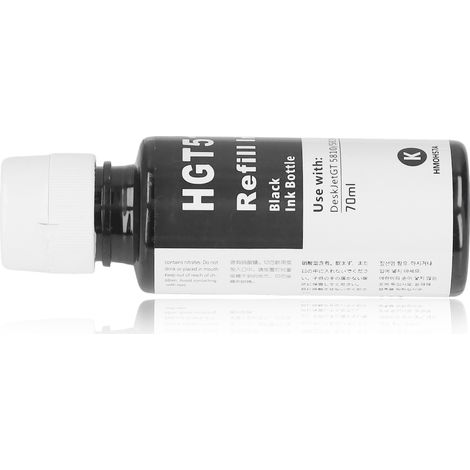 Bouteille d'encre noire de 70 ml pour imprimante HP GT5810/5820. Compatible avec les imprimantes HP GT5810 et 5820. (1/5)