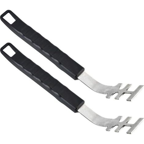 2 Pièces AntiBrûlure Outils de Barbecue, 27 cm LèveGrille de Gril avec Poignée en Caoutchouc, Antibrûlure Elevateur de Grille de Barbecue (1/5)