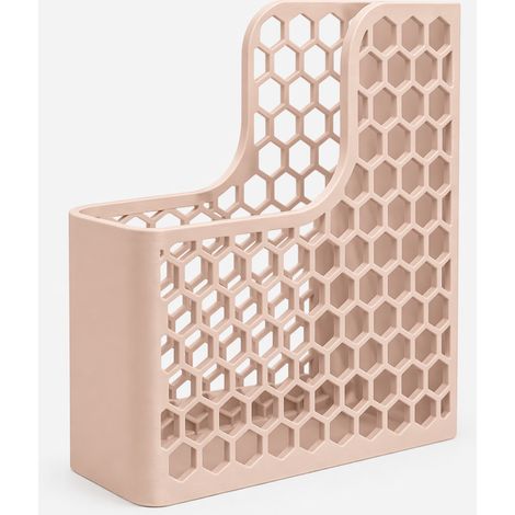 Organizador de documentos A4 hexagonal calado de color beige para uso de oficina. (1/3)