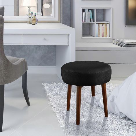 Housse de tabouret de bar élastique, coussin rond, housse de chaise antidérapante et pratique, adaptée aux tabourets ronds.-35cm-Black (1/3)