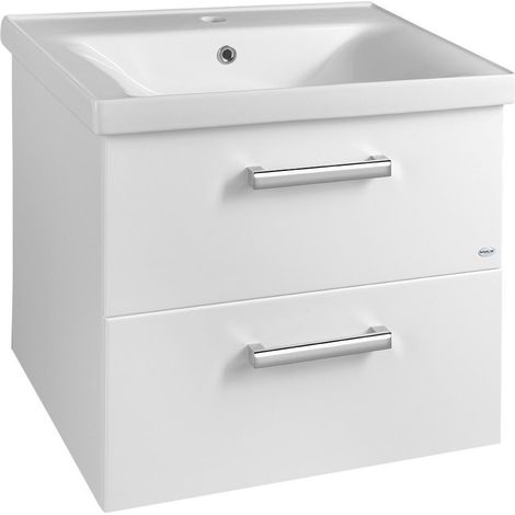VEGA Meuble sous-vasque 62x50x43,6cm, 2x tiroir, blanc (1/5)