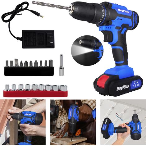 Tournevis sans fil brushless 45nm avec batterie 1 x 1.5ah et chargeur, boîtier, 26 pièces. Kit d'accessoires (1/5)