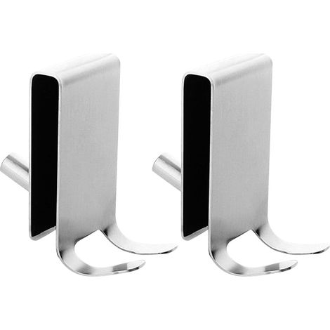 Lot de 2 Crochets de Douche pour Porte - Crochets de Porte muraux en Verre Robustes en Acier Inoxydable pour Suspendre des Serviettes de Bain, des Accessoires de Salle de Bain, Aucune perceuse (1/5)