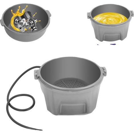 Kit de cubo de aceite, capacidad de 4,55 L, funcionamiento manual, manguera de aceite de 1,4 m, mango ergonómico, diseño ligero. (1/5)