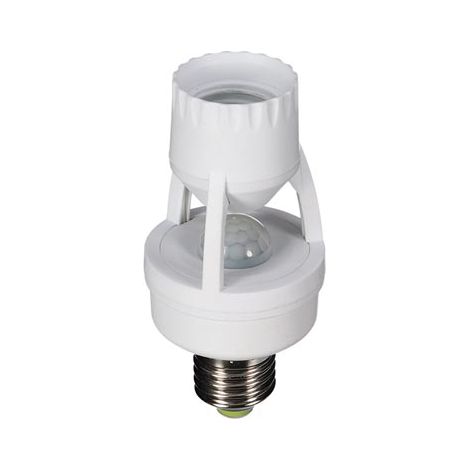 Perel Detector de Movimiento, PIR, Rango de detección de 6 m, ángulo de detección de 360 °, IP20, Uso Interior, con Enchufe de lámpara E27 Blanca (1/3)