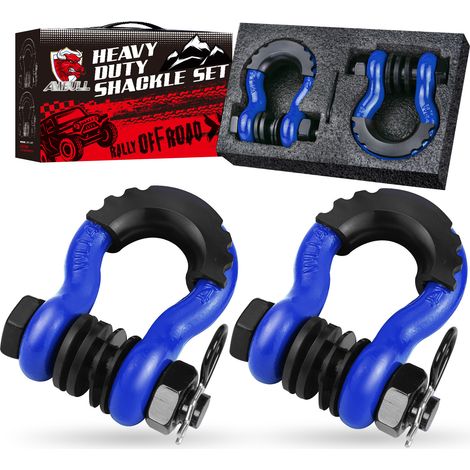 3/4 Zoll D-Schäkel (2er-Pack), Bruchfestigkeit 20T, mit 7/8 Zoll Bolzen, geeignet für Anhängergurte, Winden, Geländewagen usw. (1/5)