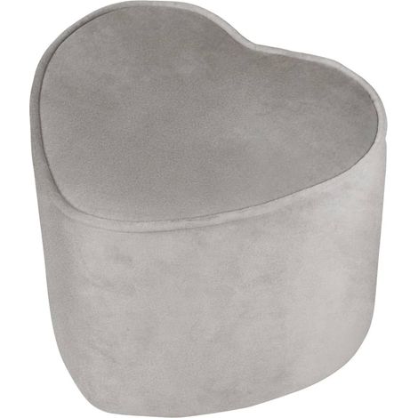 roba Pouf per Bambini a forma di Cuore Lil Sofa - Rivestito in Velluto - con Contenitore - Multifunzione -Arredamento per Bambini - per la Cameretta - dai 18 Mesi - Grigio (1/5)