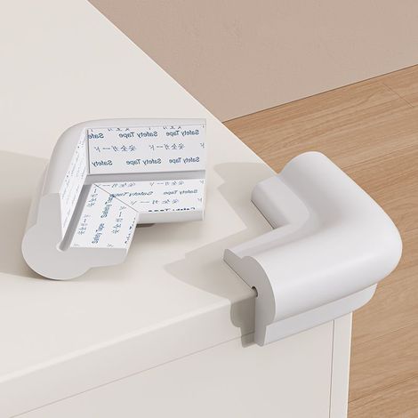 10 protections d'angle de table amovibles et auto-adhésives, protections d'angle de meubles, protection universelle des bords, gris clair