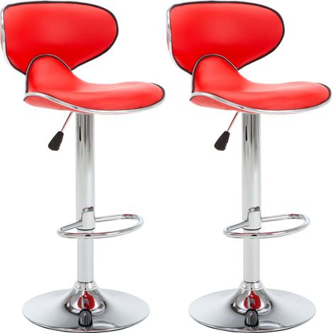 Maison Exclusive - Barhocker 2 Stk. Rot Kunstleder