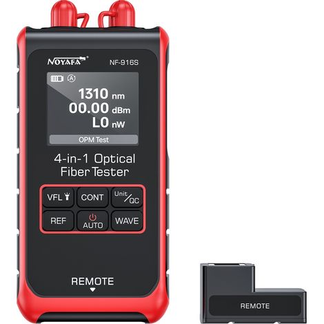 Testeur de câbles et de fibres optiques Noyafa NF-916S, un testeur 4 en 1 LAN/OPM/VFL/RJ45 avec écran couleur et alimentation par batterie. (1/5)