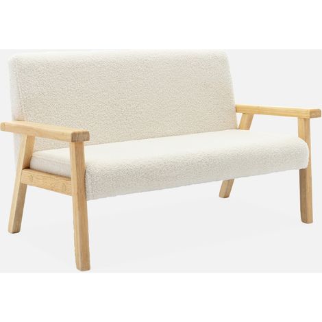 Divanetto per bambini in tessuto bouclé legno di hevea, 2 posti (1/5)