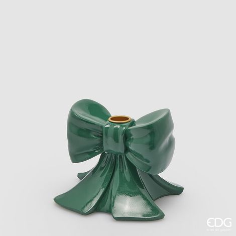 EDG Enzo De Gasperi Portacandela Fiocco H 11 Cm L 13 Cm L 13 Cm Verde