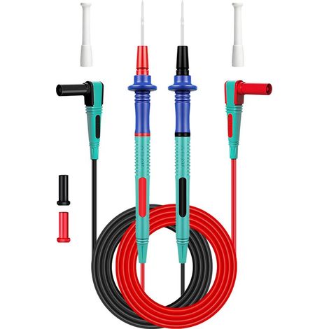 Câbles de Test Silicone 20A 122cm – Sonde Multimètre Haute Précision, Test de Circuit Électrique avec Embout Platine Doré (1/3)