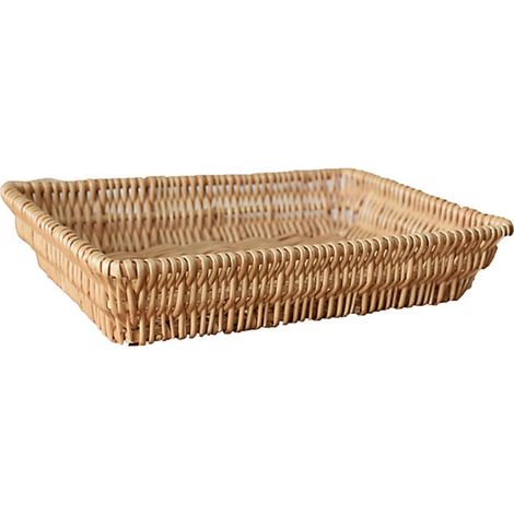 Panier de rangement en osier tressé, idéal pour fruits et pain, empilable