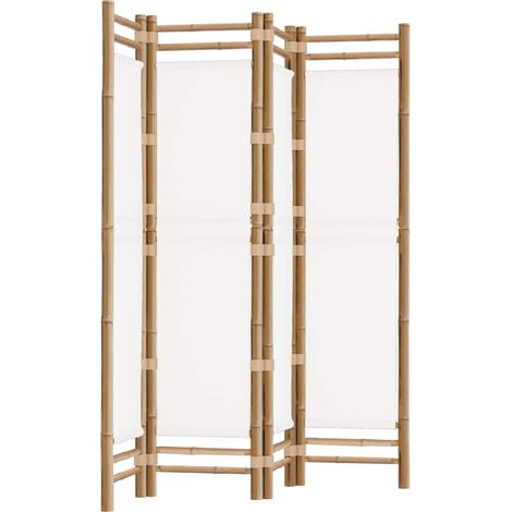 Divisorio Ambienti 4 Pannelli Pieghevole 160 cm Bambù e Tela vidaXL (1/5)