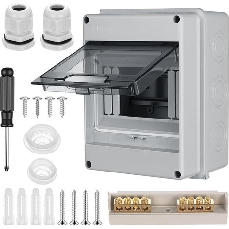 Coffret Electrique Etanche Exterieur, Coffret Habillage Tableau Electrique 1 Rangée, tableau électrique pour 5 modules, Boîte de distribution en saillie 5 voies pour jardin, résistante à humidité (1/5)