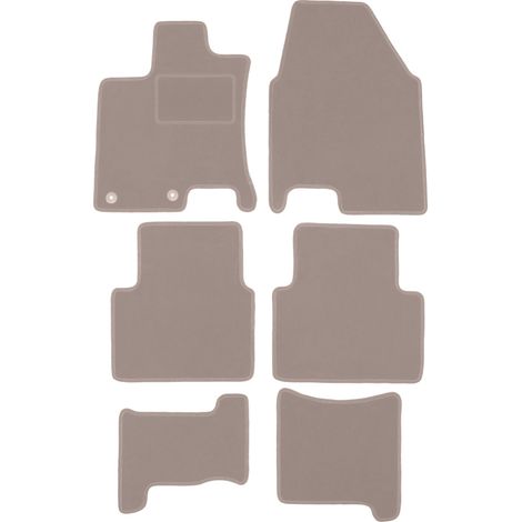 Tapis de sol en velours beige pour : crossover Nissan Qashqai +2 (2008-2013) (1/5)